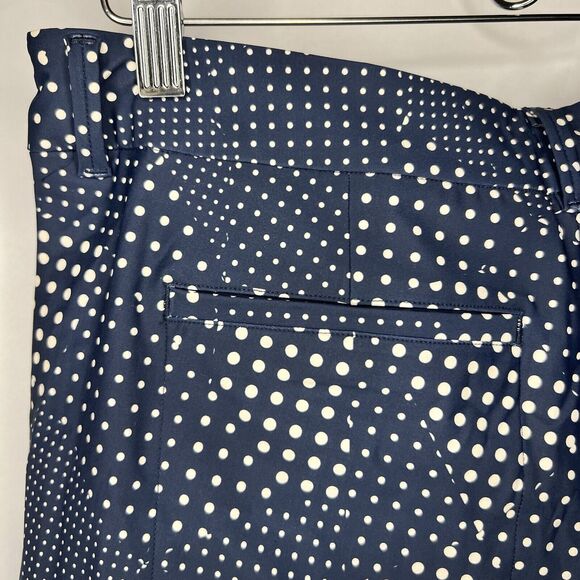 SPANX Patchwork Polka Dot 4" Sunshine Shorts Womens Size Large Navy Blue - Picture 11 of 12